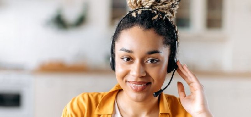A woman on a call